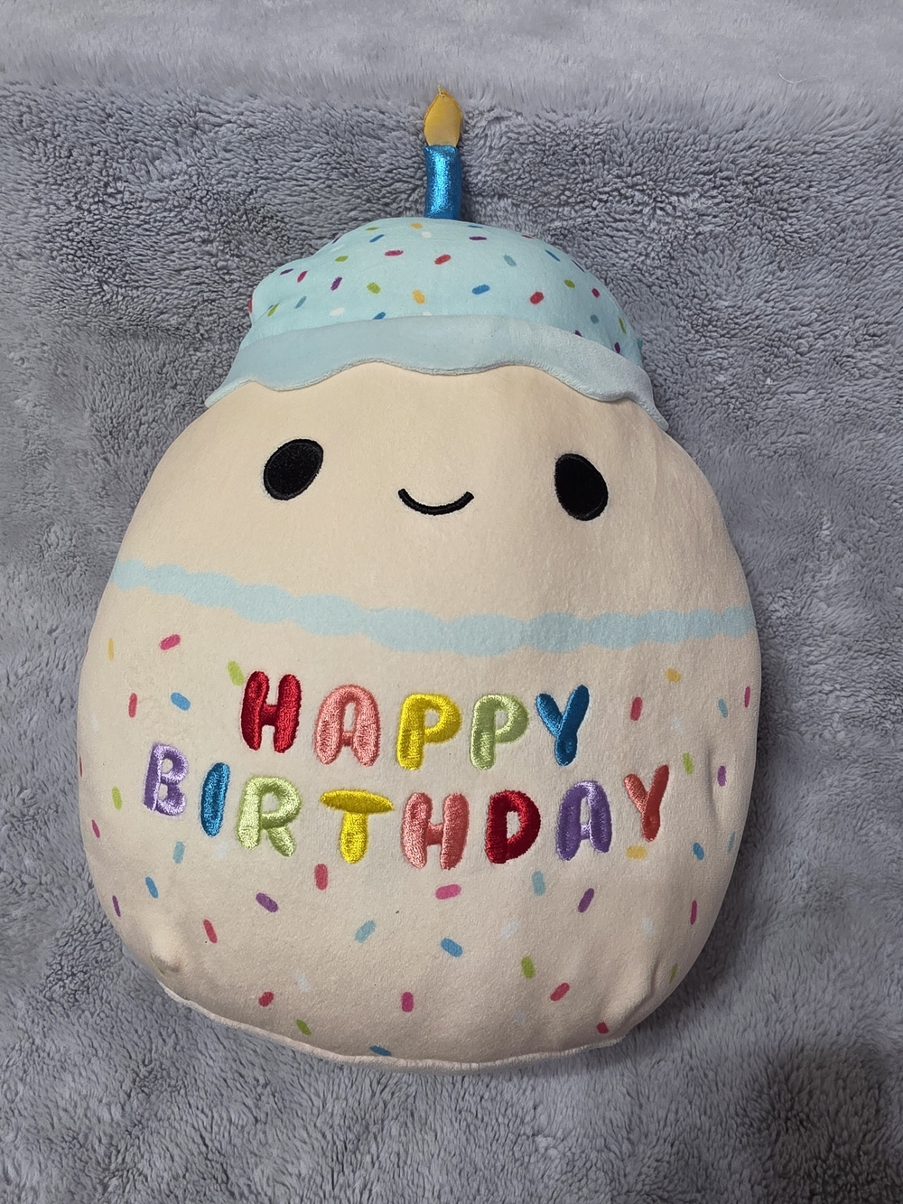 Squishmallows Pastel Sprinkle Plush Pillow in Light Blue and Pink